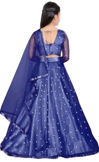 FEMISHA CREATION  ₹328 WCP Girls Lehenga Choli Dupatta Set d4fmlf M 341 - Blue, 4-5 Years