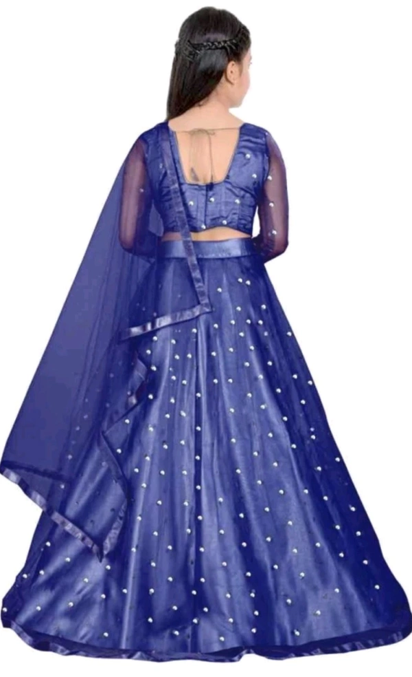 FEMISHA CREATION  ₹328 WCP Girls Lehenga Choli Dupatta Set d4fmlf M 341 - Blue, 4-5 Years
