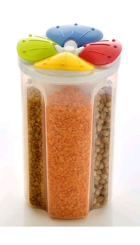 KHODAL PLASTIC  ₹187 WCP 2000ML Storage Containers For Kitchen 4 Section kim774 M 210