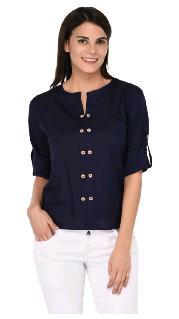 NAKODA TRADING  ₹168 WCP Casual Solid Women Dark Blue Top b9varj M 248 - S