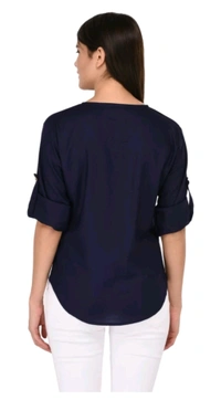 NAKODA TRADING  ₹168 WCP Casual Solid Women Dark Blue Top b9varj M 248 - S