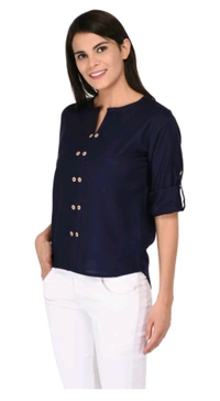 NAKODA TRADING  ₹168 WCP Casual Solid Women Dark Blue Top b9varj M 248 - S