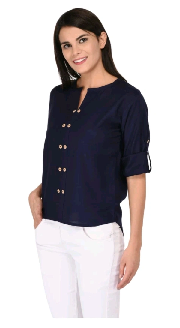 NAKODA TRADING  ₹168 WCP Casual Solid Women Dark Blue Top b9varj M 248 - S