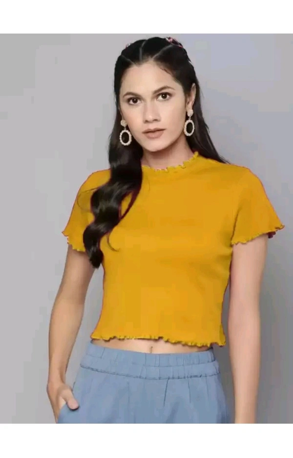 DELHI, INDIA  ₹203 WCP Party Solid Women Purple Top pzvx68b M 151 - Yellow, L