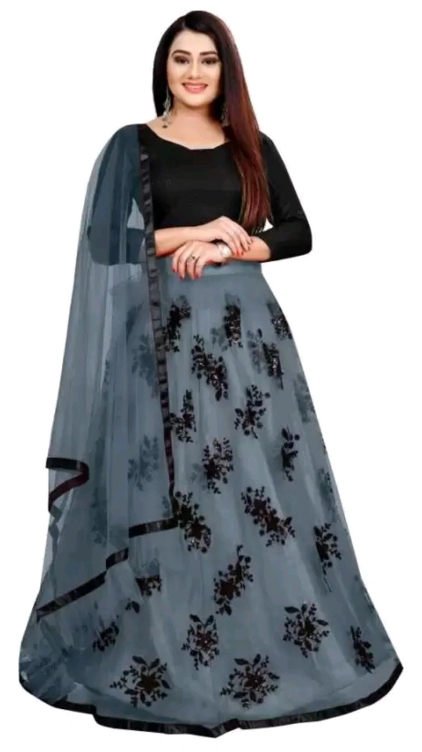 Ynr Fashion  ₹448 WCP Semi Stitched Lehenga Choli (Grey) cyhjsb M 366 - Free