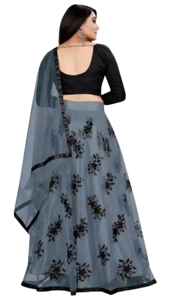 Ynr Fashion  ₹448 WCP Semi Stitched Lehenga Choli (Grey) cyhjsb M 366 - Free
