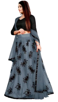 Ynr Fashion  ₹448 WCP Semi Stitched Lehenga Choli (Grey) cyhjsb M 366 - Free