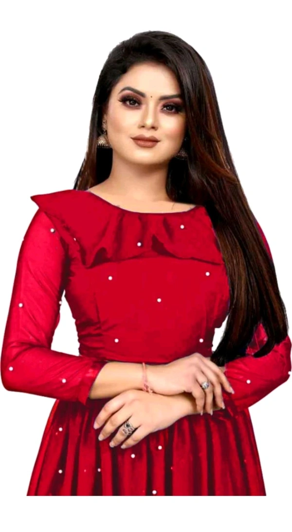 JAY MURLIDHAR CREATION  ₹352 WCP Embellished Semi Stitched Lehenga Choli 35392i M 420 - Red, Free