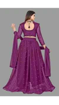 JAY MURLIDHAR CREATION  ₹352 WCP Embellished Semi Stitched Lehenga Choli 35392i M 420 - Purple, Free