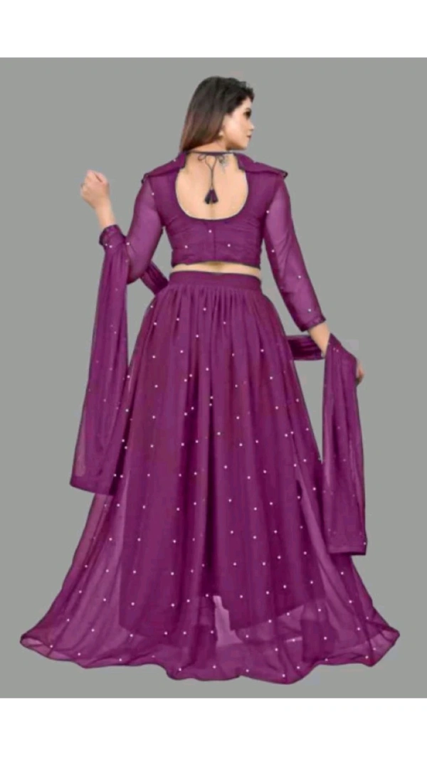 JAY MURLIDHAR CREATION  ₹352 WCP Embellished Semi Stitched Lehenga Choli 35392i M 420 - Purple, Free