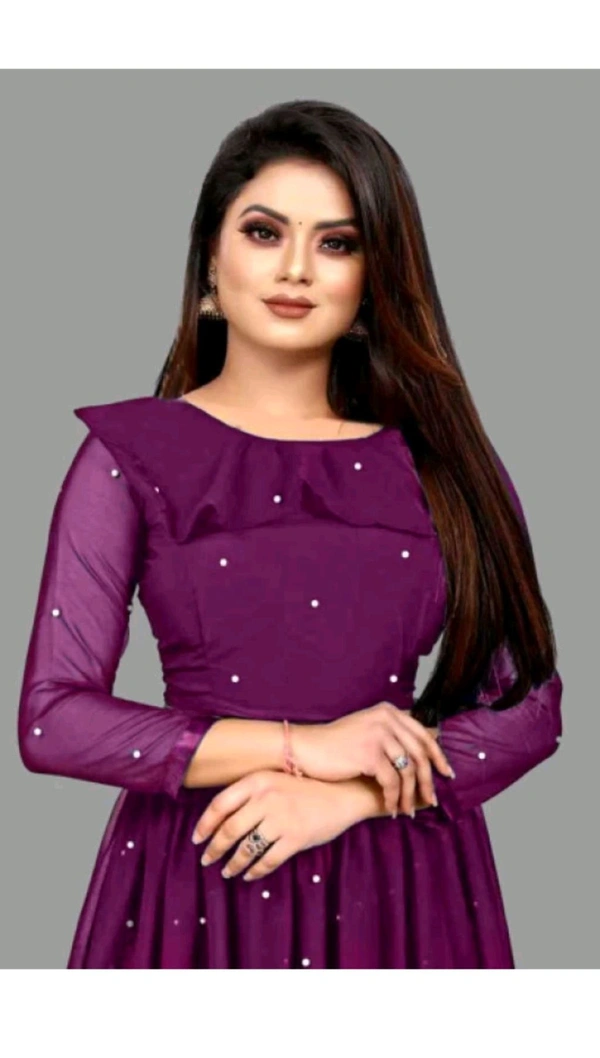 JAY MURLIDHAR CREATION  ₹352 WCP Embellished Semi Stitched Lehenga Choli 35392i M 420 - Purple, Free