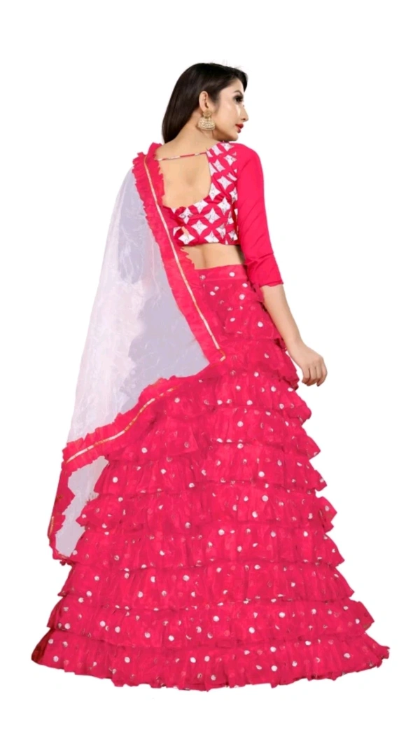 HARESHITHEDESIGNER ₹562 WCP Embroidered Semi Stitched Lehenga Choli gr384j M 807 - Free, Pink