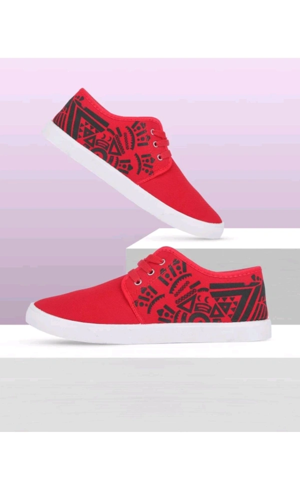 BR FOOTWEAR  ₹260 WCP Trendy Canvas Sneakers For Men ytpl2w M 248 - Red, 8