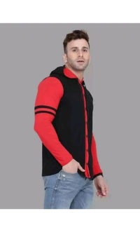 Tfurnish Private Limited  ₹331 WCP Men Color Block Casual Shirt giu5fd M 352 - M, Black_Red