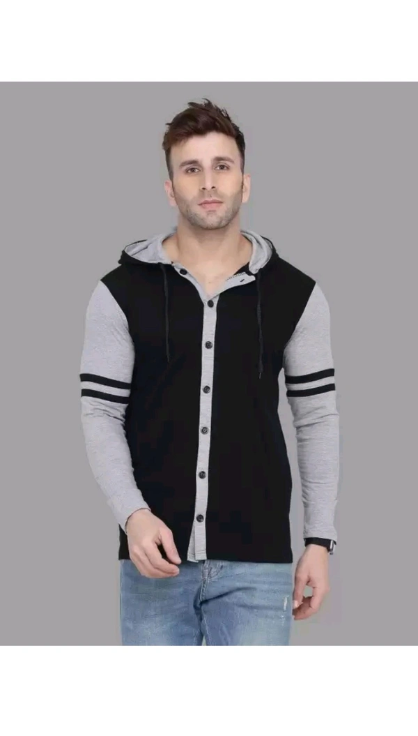 Tfurnish Private Limited  ₹331 WCP Men Color Block Casual Shirt giu5fd M 352 - L, Black_Grey