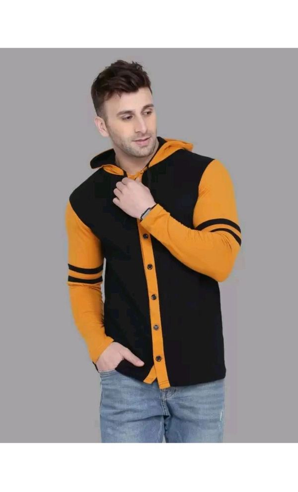Tfurnish Private Limited  ₹331 WCP Men Color Block Casual Shirt giu5fd M 352 - XL, Black_Gold
