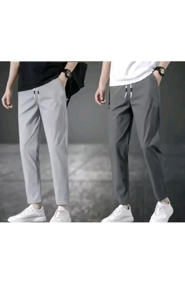 Marquiana Fashion  ₹173 WCP Solid Men Track Pants hpyytk M 339 - Light Grey-Dark Grey, M