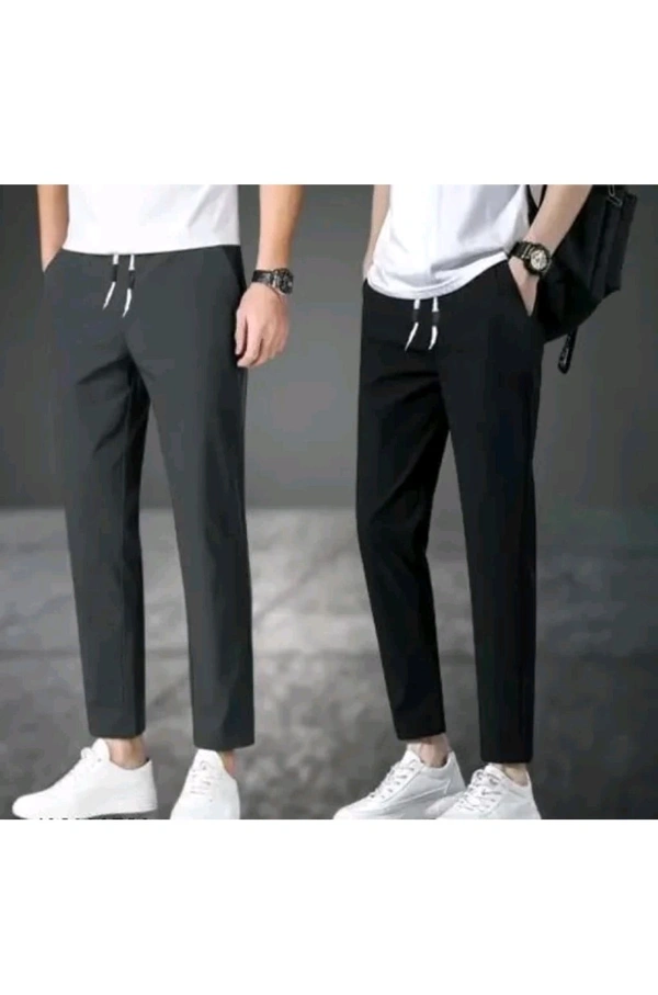 Marquiana Fashion  ₹173 WCP Solid Men Track Pants hpyytk M 339 - Grey-Black, L