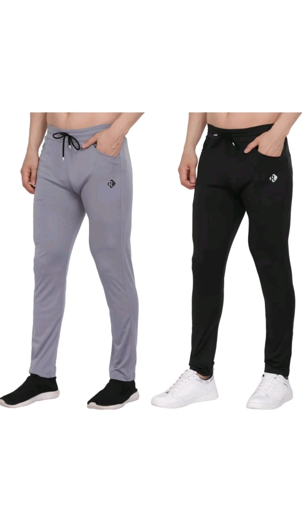 DRM KNITWEAR  ₹188 WCP Solid Men Track Pants ilx5pq M 166 - Black Grey, XXL