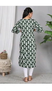Shivansh Creation  ₹123 WCP Women Block Print Cotton Rayon Straight Kurta 1qhj9e M 270 - Green, XXL