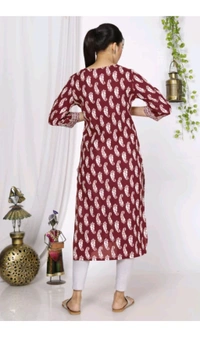 Shivansh Creation  ₹123 WCP Women Block Print Cotton Rayon Straight Kurta 1qhj9e M 270 - Meroon, XL