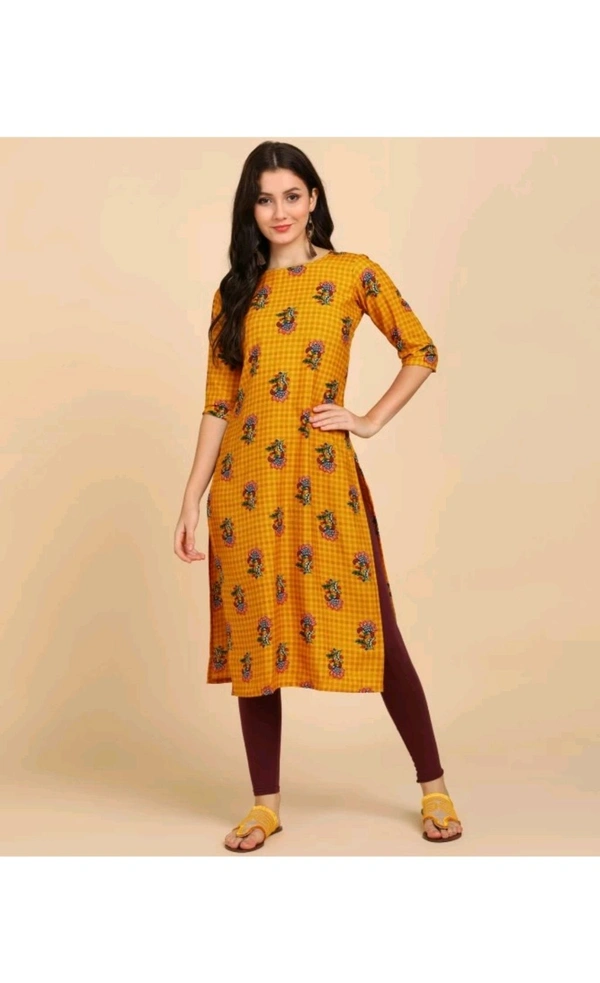 Ethnic 4 You  ₹221 WCP Women Printed Crepe Straight Kurta 4ze2d7 M 183 - XXL, Maroon Orange