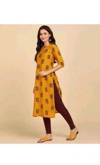 Ethnic 4 You  ₹221 WCP Women Printed Crepe Straight Kurta 4ze2d7 M 183 - XXL, Maroon Orange