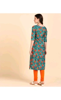 Ethnic 4 You  ₹221 WCP Women Printed Crepe Straight Kurta 4ze2d7 M 183 - XXL, Dark Cyan -Teal