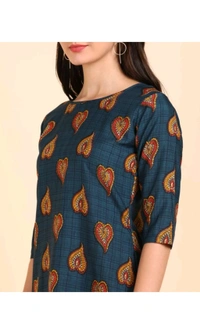 Ethnic 4 You  ₹221 WCP Women Printed Crepe Straight Kurta 4ze2d7 M 183 - XXL, Blue Orange