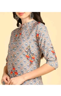 New Ethnic 4 You  ₹233 WCP Women Printed Crepe Straight Kurta hvemja M 207 - Beige, M