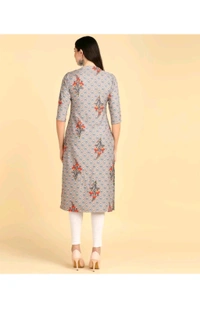 New Ethnic 4 You  ₹233 WCP Women Printed Crepe Straight Kurta hvemja M 207 - Beige, L
