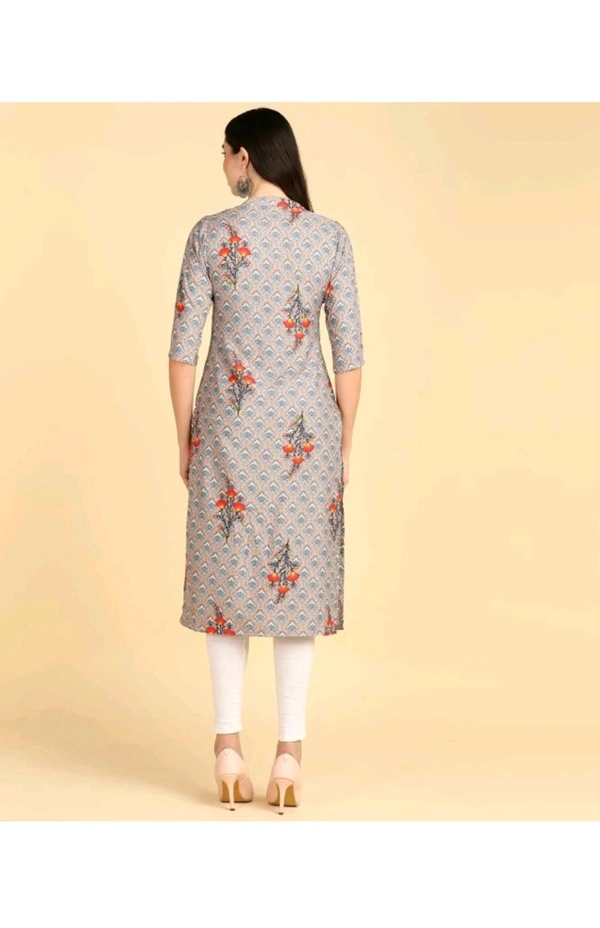New Ethnic 4 You  ₹233 WCP Women Printed Crepe Straight Kurta hvemja M 207 - Beige, L