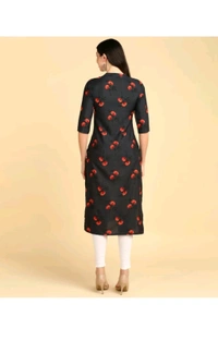 New Ethnic 4 You  ₹233 WCP Women Printed Crepe Straight Kurta hvemja M 207 - Dark Grey, XXL