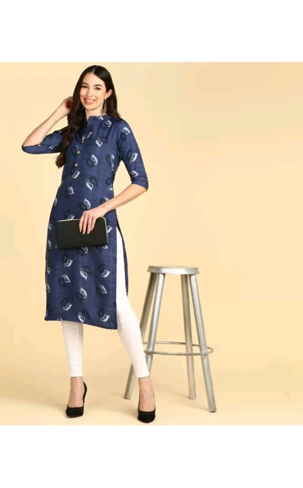 New Ethnic 4 You  ₹233 WCP Women Printed Crepe Straight Kurta hvemja M 207 - Blue, XL