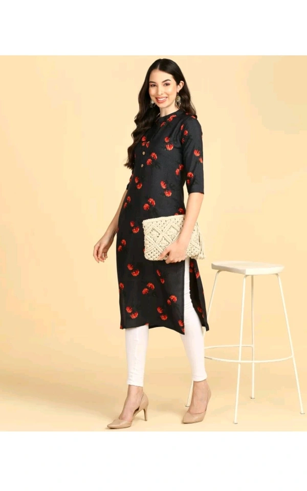 New Ethnic 4 You  ₹233 WCP Women Printed Crepe Straight Kurta hvemja M 207 - Dark Grey, XXL