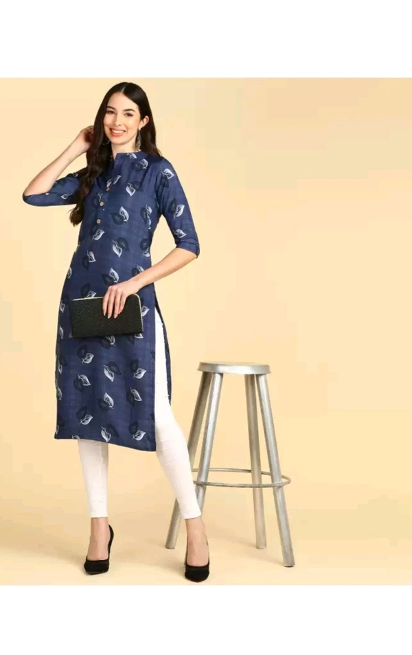 New Ethnic 4 You  ₹233 WCP Women Printed Crepe Straight Kurta hvemja M 207 - Blue, XL