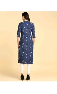 New Ethnic 4 You  ₹233 WCP Women Printed Crepe Straight Kurta hvemja M 207 - Blue, XXL