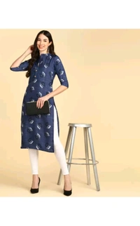 New Ethnic 4 You  ₹233 WCP Women Printed Crepe Straight Kurta hvemja M 207 - Blue, XXL