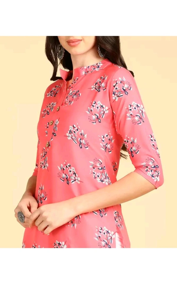 New Ethnic 4 You  ₹233 WCP Women Printed Crepe Straight Kurta hvemja M 207 - Pink, XXL