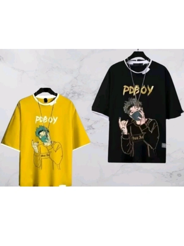 Aditya Sports Wear  ₹168 WCP Printed Men Black T-shirt e64i0a M 252 - Yellow, M
