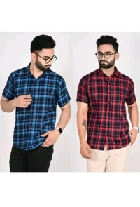 Einfach Gehen INDIA  ₹141 WCP Men Checkered Printed Casual Blue,Red Shirt cwrqo6 M 279 - M