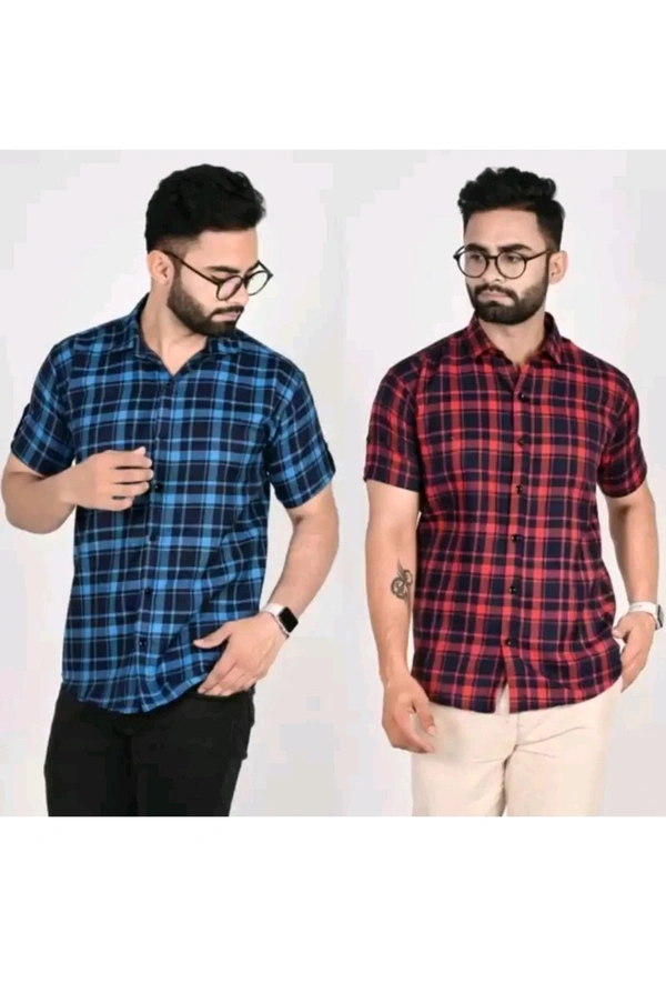Einfach Gehen INDIA  ₹141 WCP Men Checkered Printed Casual Blue,Red Shirt cwrqo6 M 279 - M