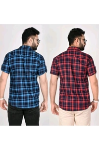 Einfach Gehen INDIA  ₹141 WCP Men Checkered Printed Casual Blue,Red Shirt cwrqo6 M 279 - L