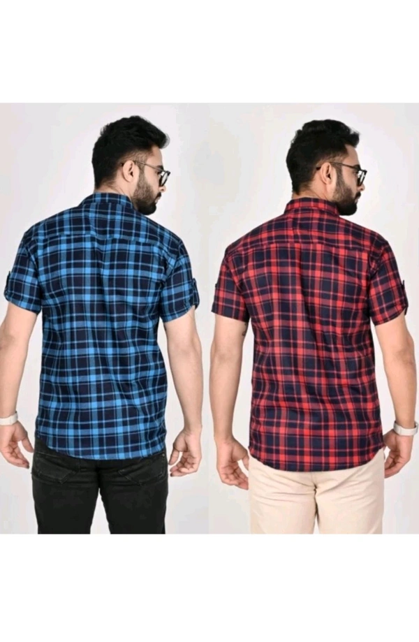 Einfach Gehen INDIA  ₹141 WCP Men Checkered Printed Casual Blue,Red Shirt cwrqo6 M 279 - L