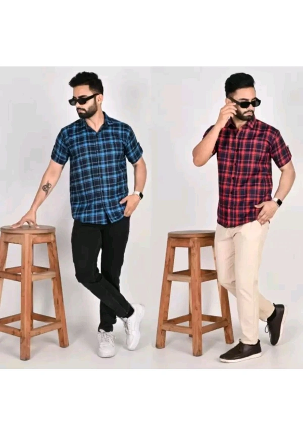 Einfach Gehen INDIA  ₹141 WCP Men Checkered Printed Casual Blue,Red Shirt cwrqo6 M 279 - L