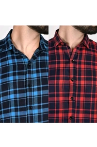 Einfach Gehen INDIA  ₹141 WCP Men Checkered Printed Casual Blue,Red Shirt cwrqo6 M 279 - L