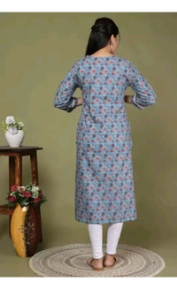 SHIVANSH CREATIONS ₹123 WCP Women Block Print Cotton Rayon Straight Kurta d4ci7r M 263 - Blue, S