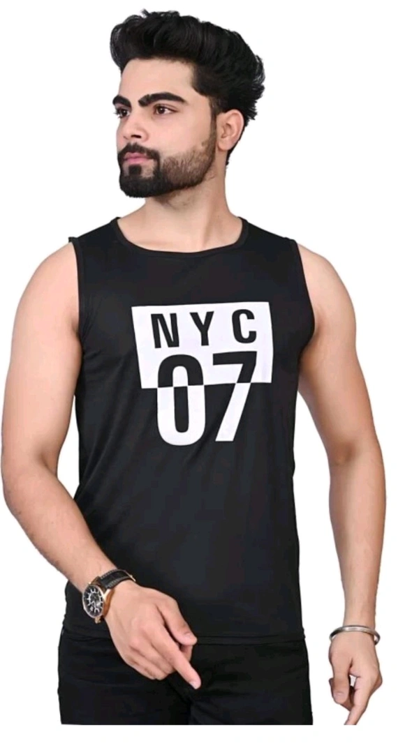 SEEYUSH ENTERPRISES  ₹106 WCP Cotton Blend Fabric Gym Vest eiszz7 M 151 - Black, L