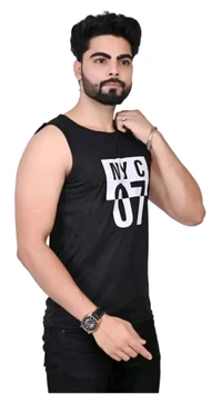 SEEYUSH ENTERPRISES  ₹106 WCP Cotton Blend Fabric Gym Vest eiszz7 M 151 - Black, XL
