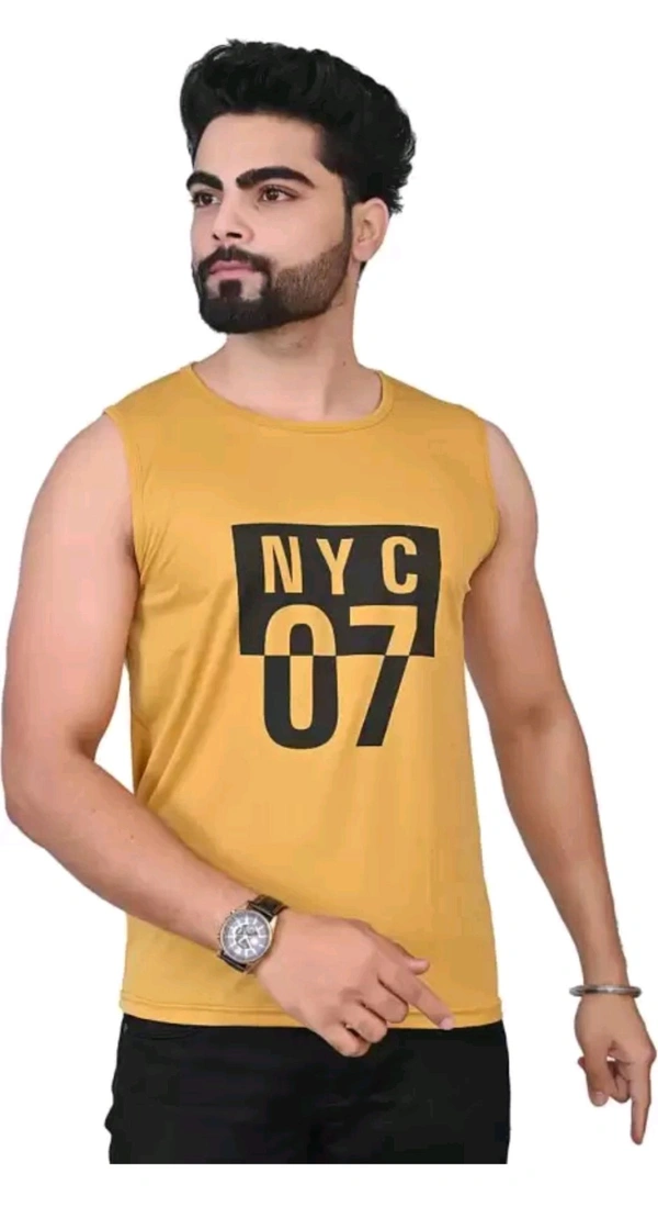 SEEYUSH ENTERPRISES  ₹106 WCP Cotton Blend Fabric Gym Vest eiszz7 M 151 - Mustard, M